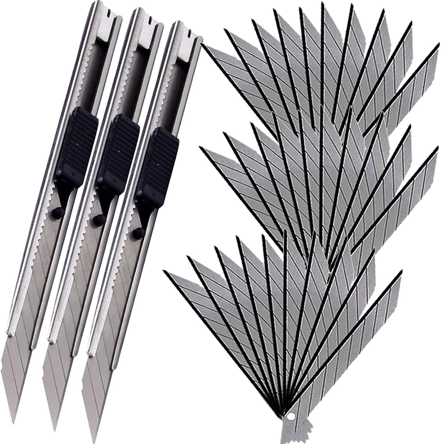 Cuchillo utilitario 0.354pulg paquete 3 cortadores retráctiles