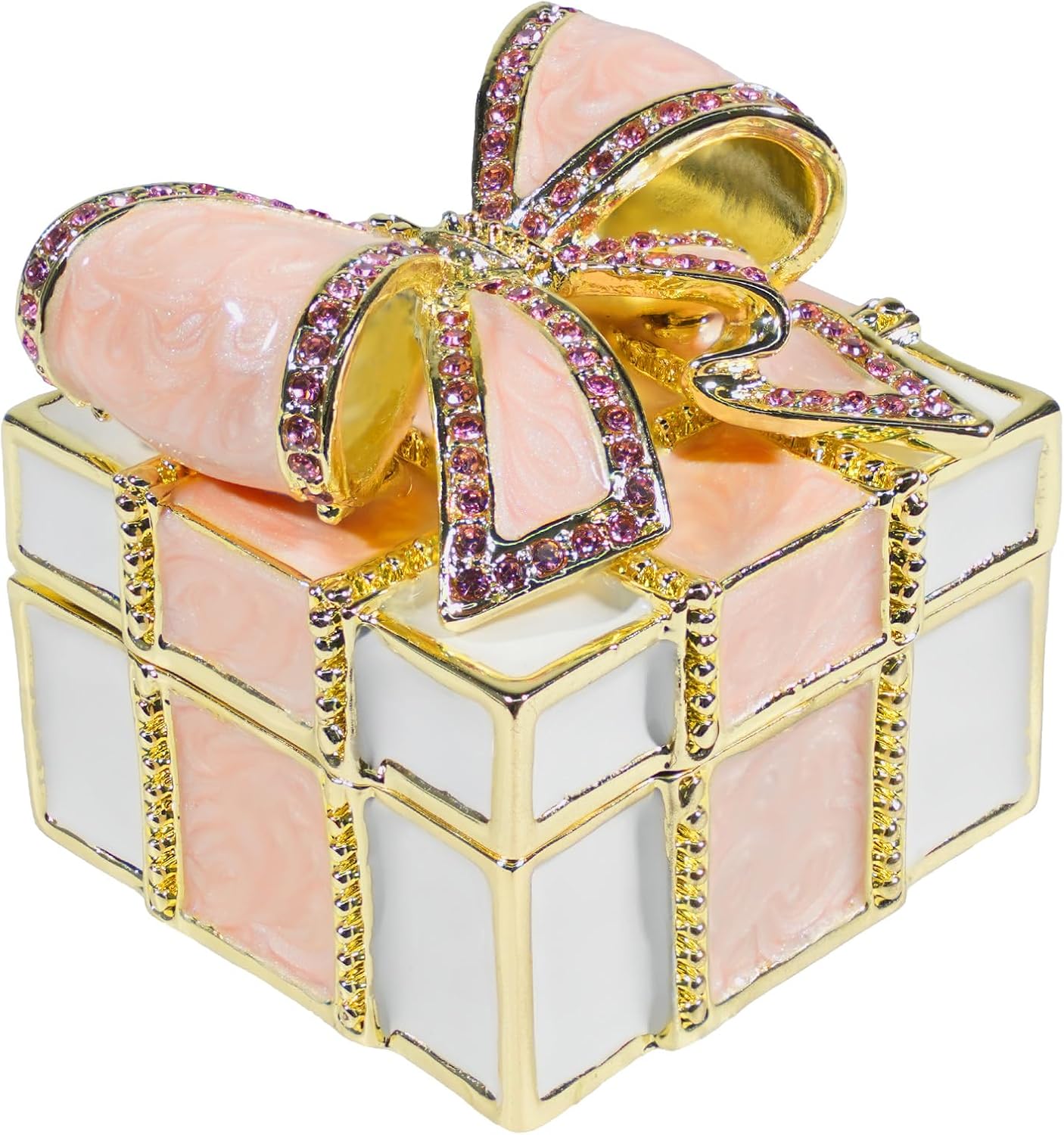 Caja joyería esmaltada con nudo lazo para mujer y niña