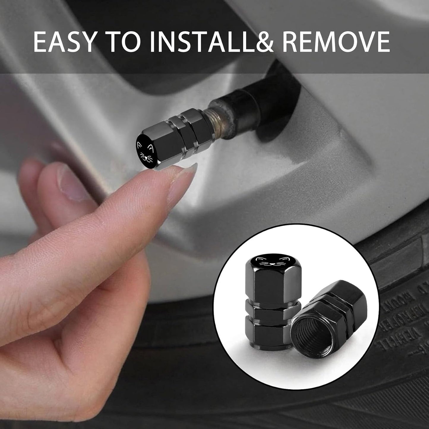 4 Tapones Válvula Neumático Aleación Aluminio Antipolvo