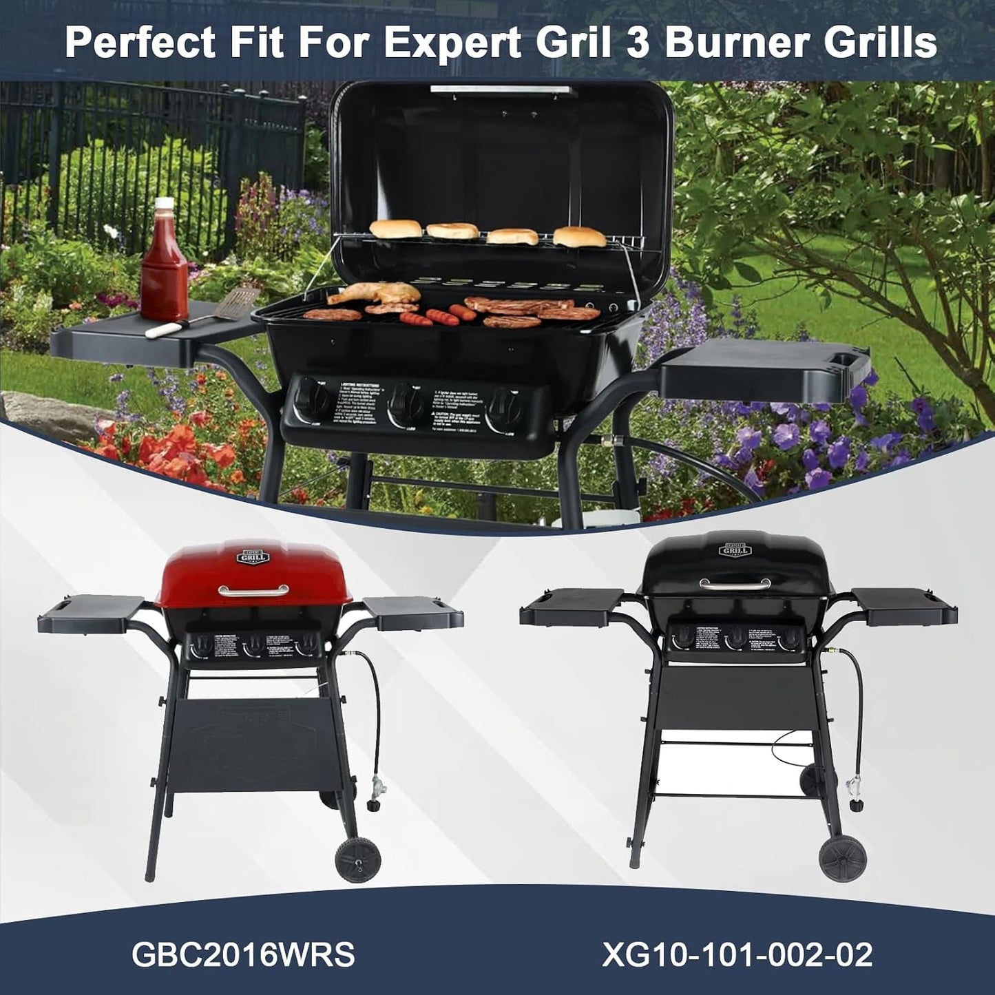3 Pzas repuesto parrilla XG10-101-002-02 acero inox