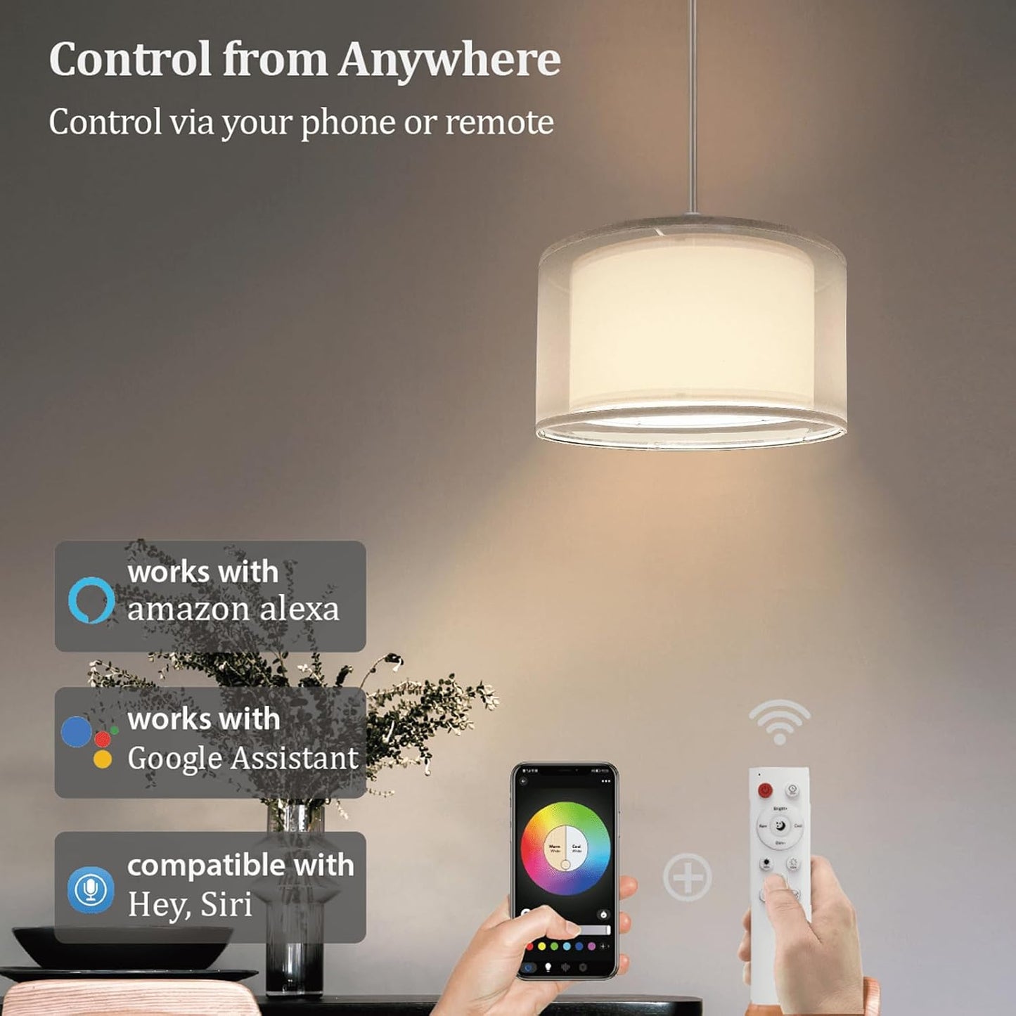 Lámpara colgante con enchufe 15ft doble pantalla blanca