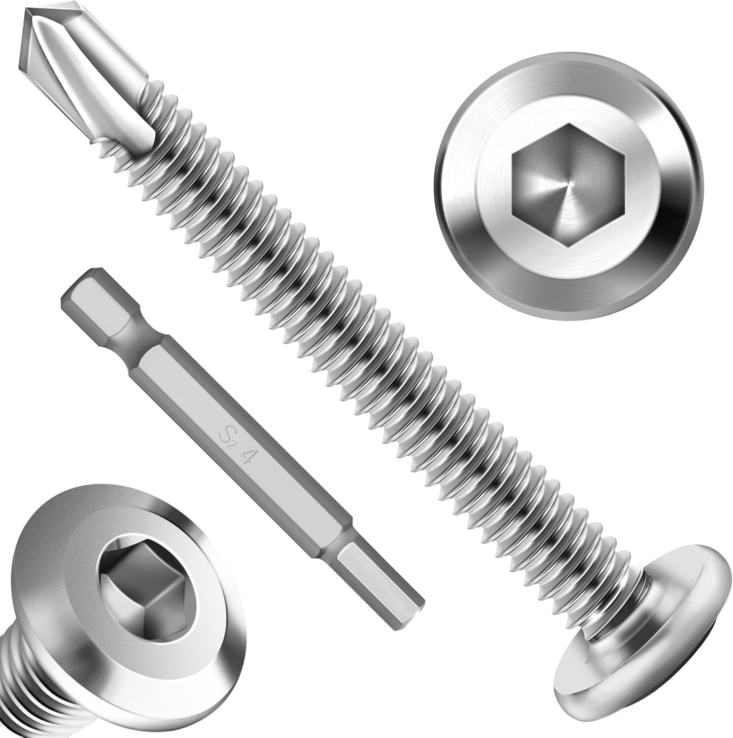 100 Pzas S autorroscantes chapa 10x2 acero inox