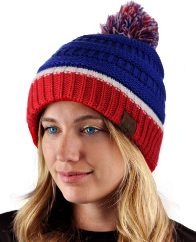 Sombrero Pom Pom Dos Tonos para Colegio