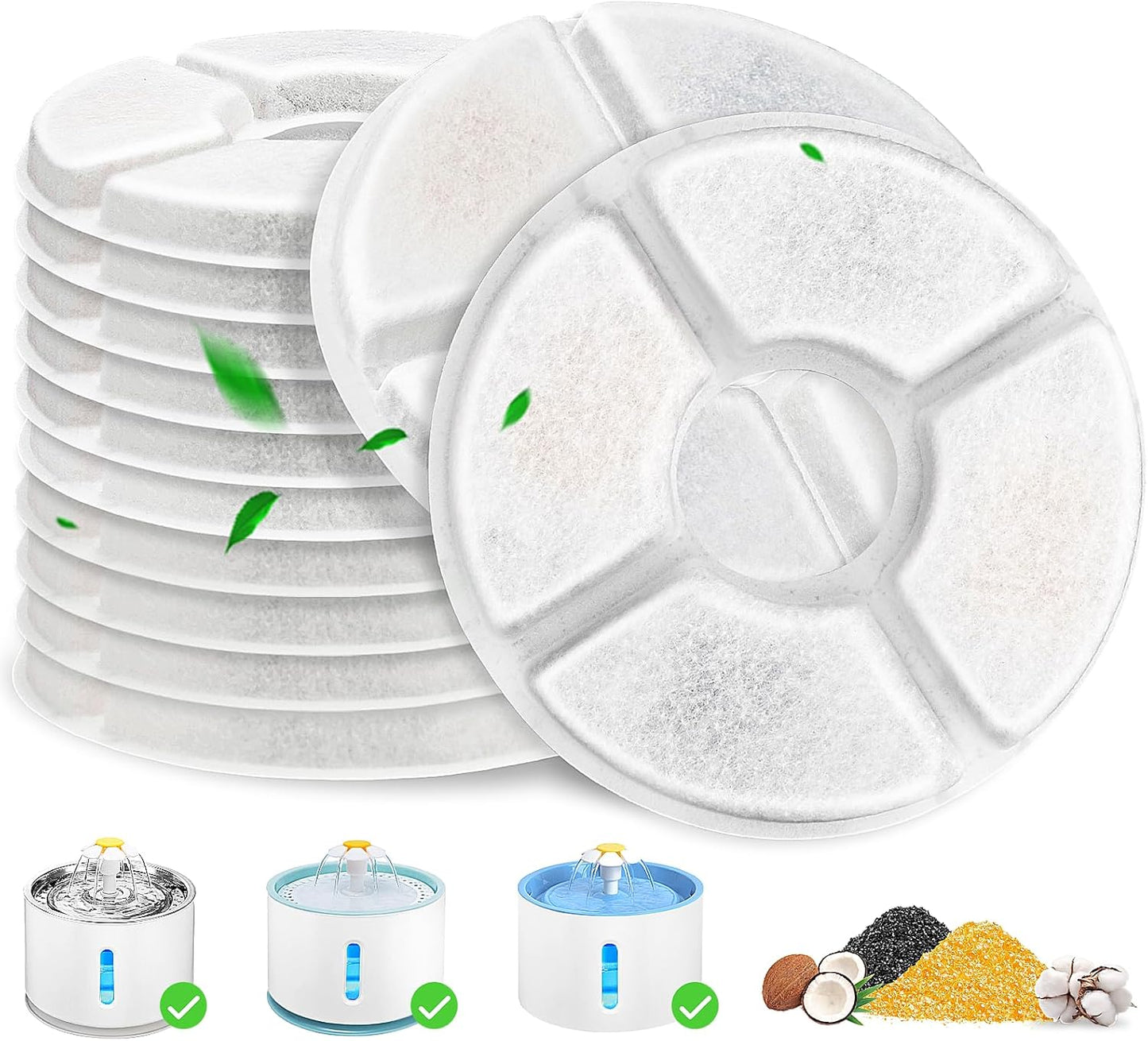 Pack de 28 filtros para fuente de agua para gatos 5" y esponjas pre-filtro para dispensador automático de 81oz