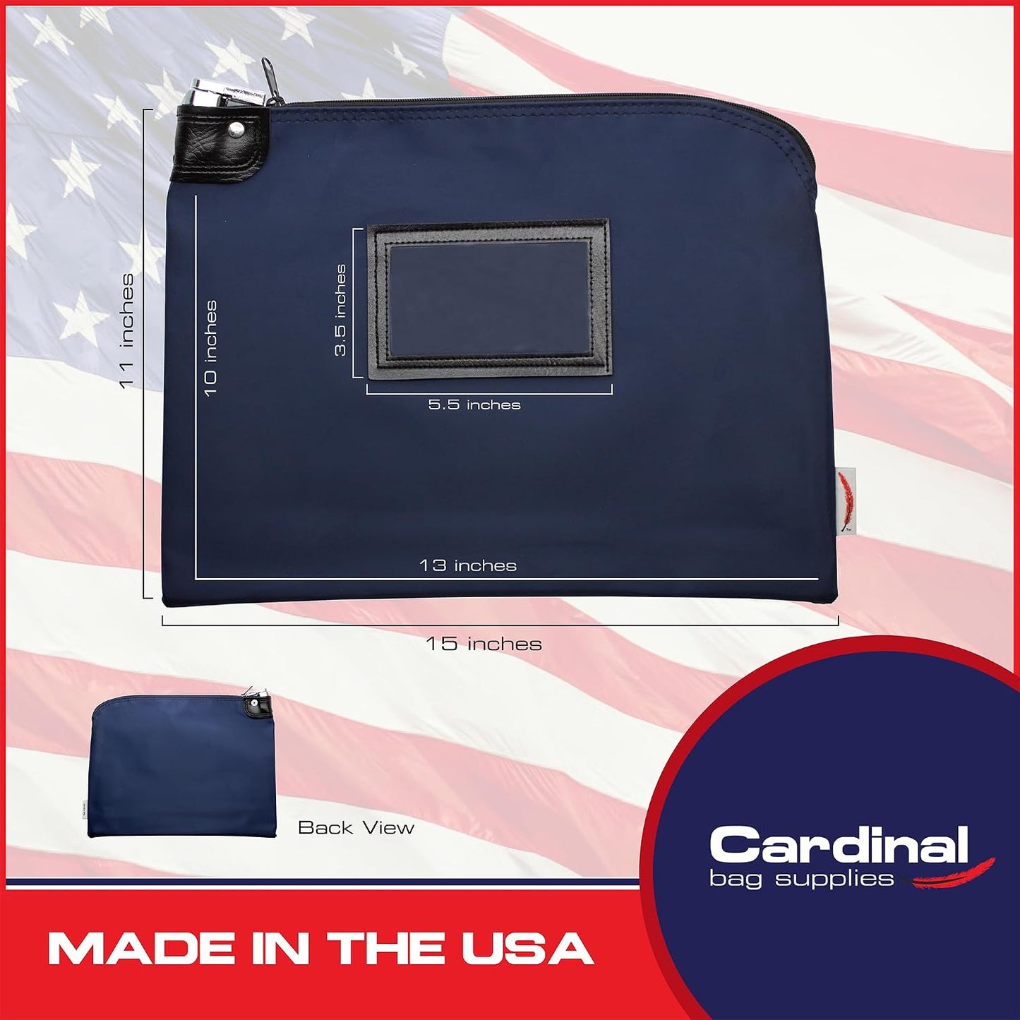 Bolsa seguridad documentos con cerradura llave 11x15pulg