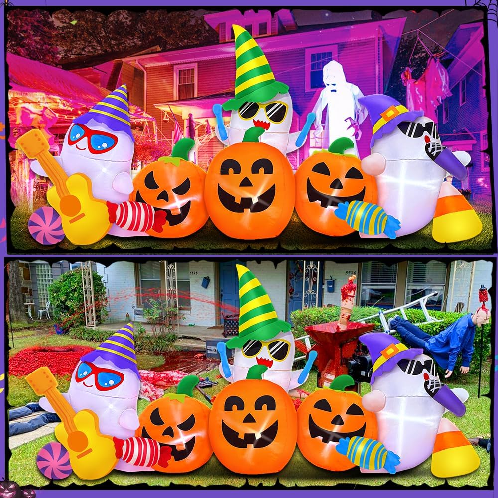 Inflable Halloween calabaza fantasma con luces LED