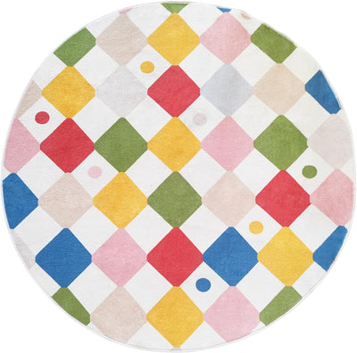 Alfombra redonda 4ft para niños antiderrap estilo moderno