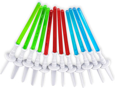 Juego 12 palitos sables luz decorativos cupcakes fiestas