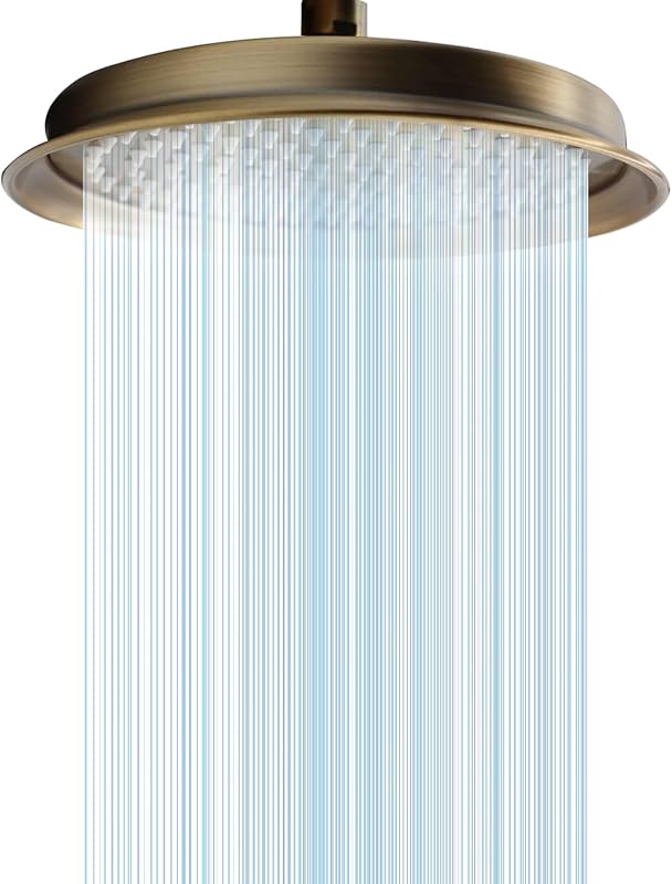 Cabezal ducha lluvia latón antiguo 9" acero inox 304