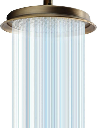Cabezal ducha lluvia latón antiguo 9" acero inox 304