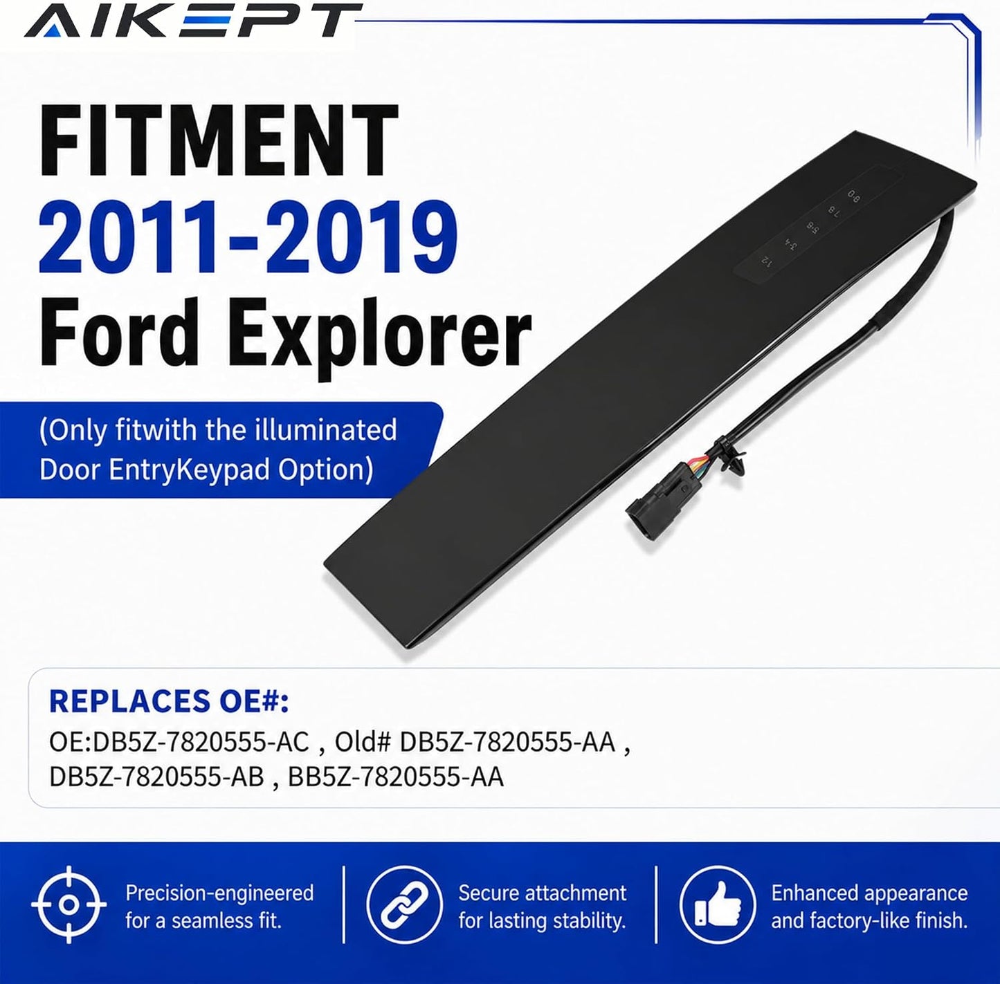 Moldura pilar B teclado puerta conductor Ford Explorer 11-19
