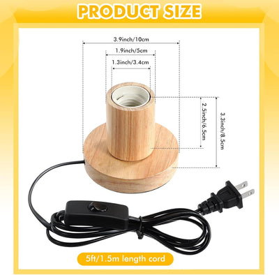 2 Pzas Base Lámpara E26/E27 Metal Pulido 6pies Interruptor