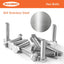 Tornillos hex M6-0.039 x 3.15pulg acero inox 304 brillante 10uds