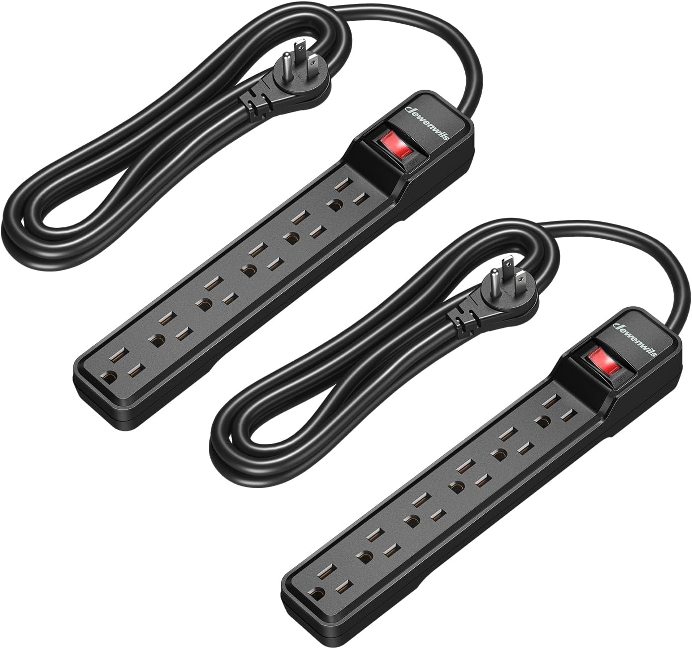 2 Regletas sobretensión 10ft 6 salidas enchufe 15A negro