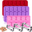 Set 6 Moldes Silicona Pata Hueso Perro y 3 Cortadores Acero Inox