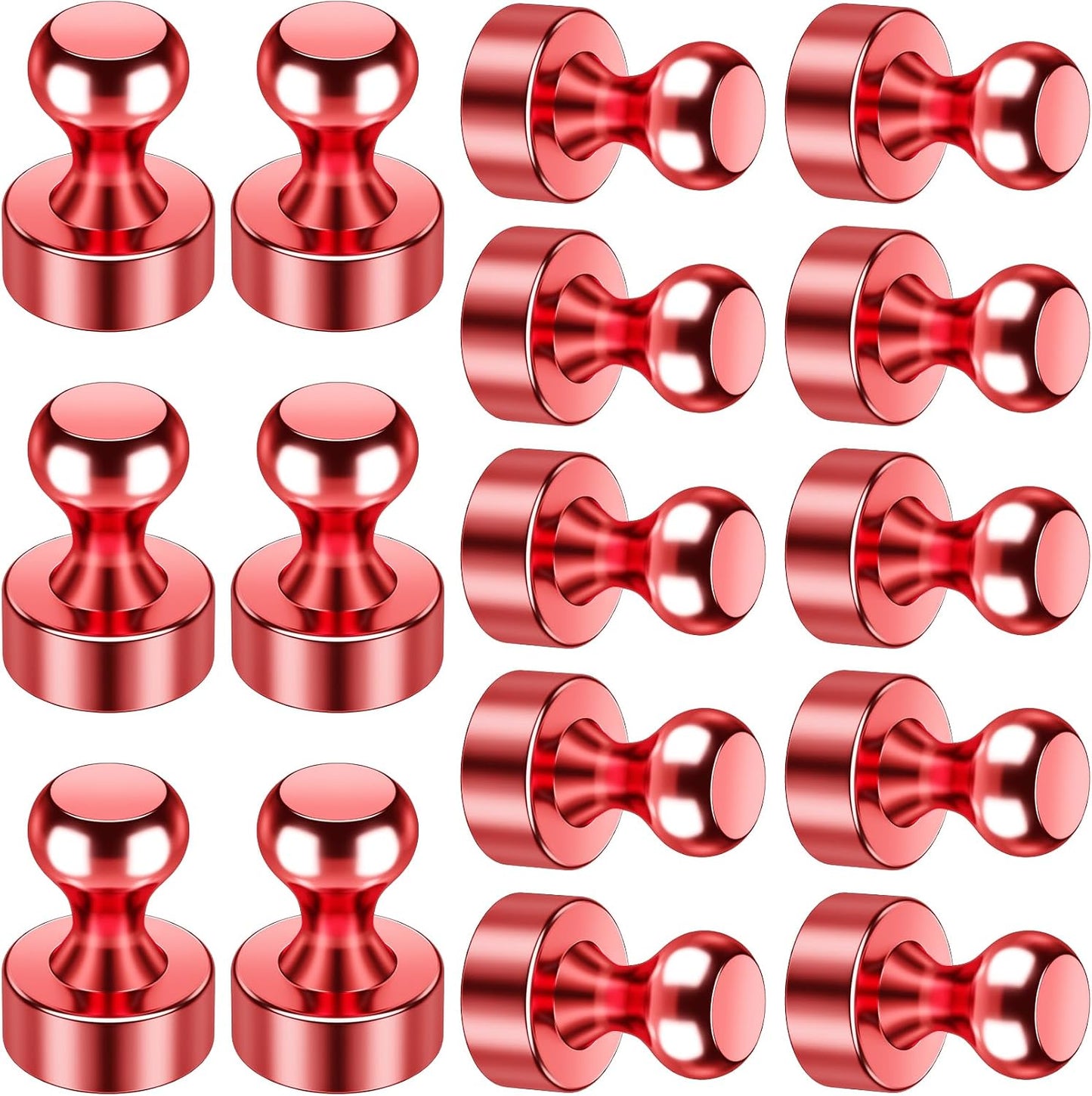 16 Imanes Rojos Fuertes para Nevera Pizarra Oficina Escuela