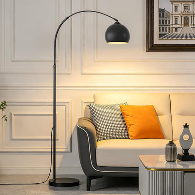 Lámpara pie arco negro mate 71pulg regulable 12W con control remoto