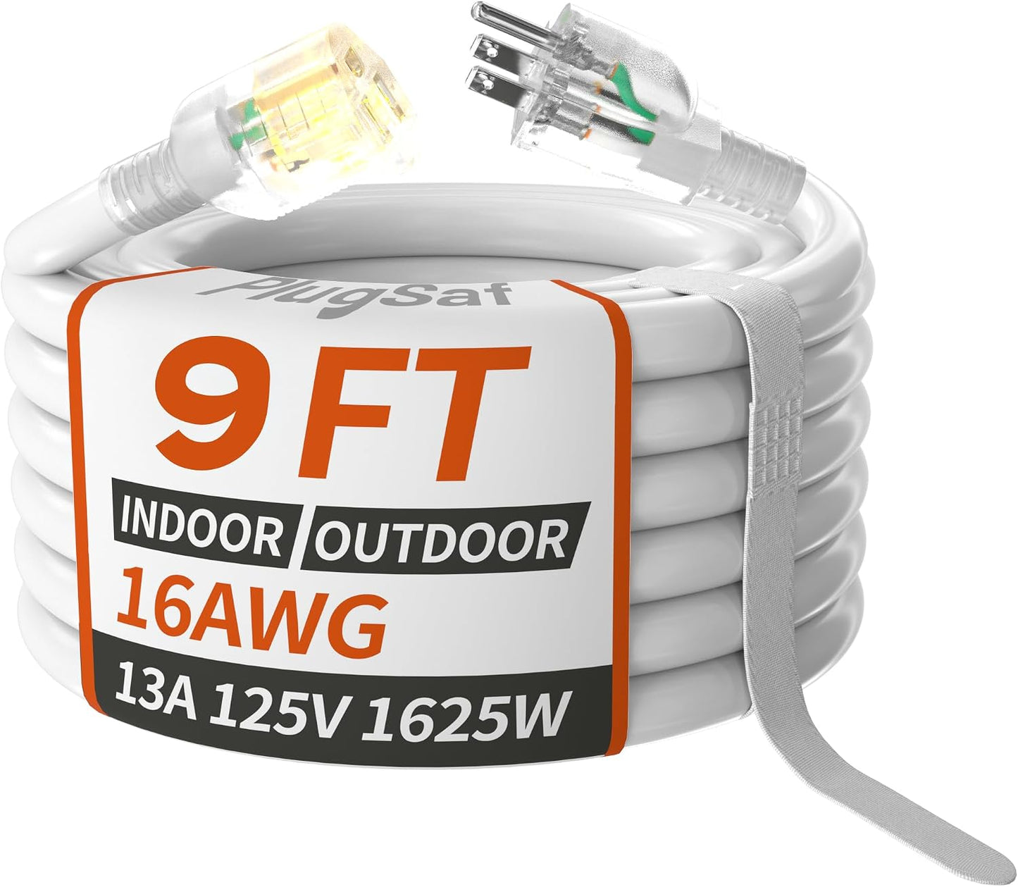 Cable extensión 9ft 16/3 exterior resistente agua frío -40°F
