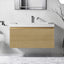 Lavabo flotante pared 30pulg resina cajón U madera rayas