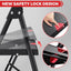 Escalera 4 escalones plegable con pasamanos negro
