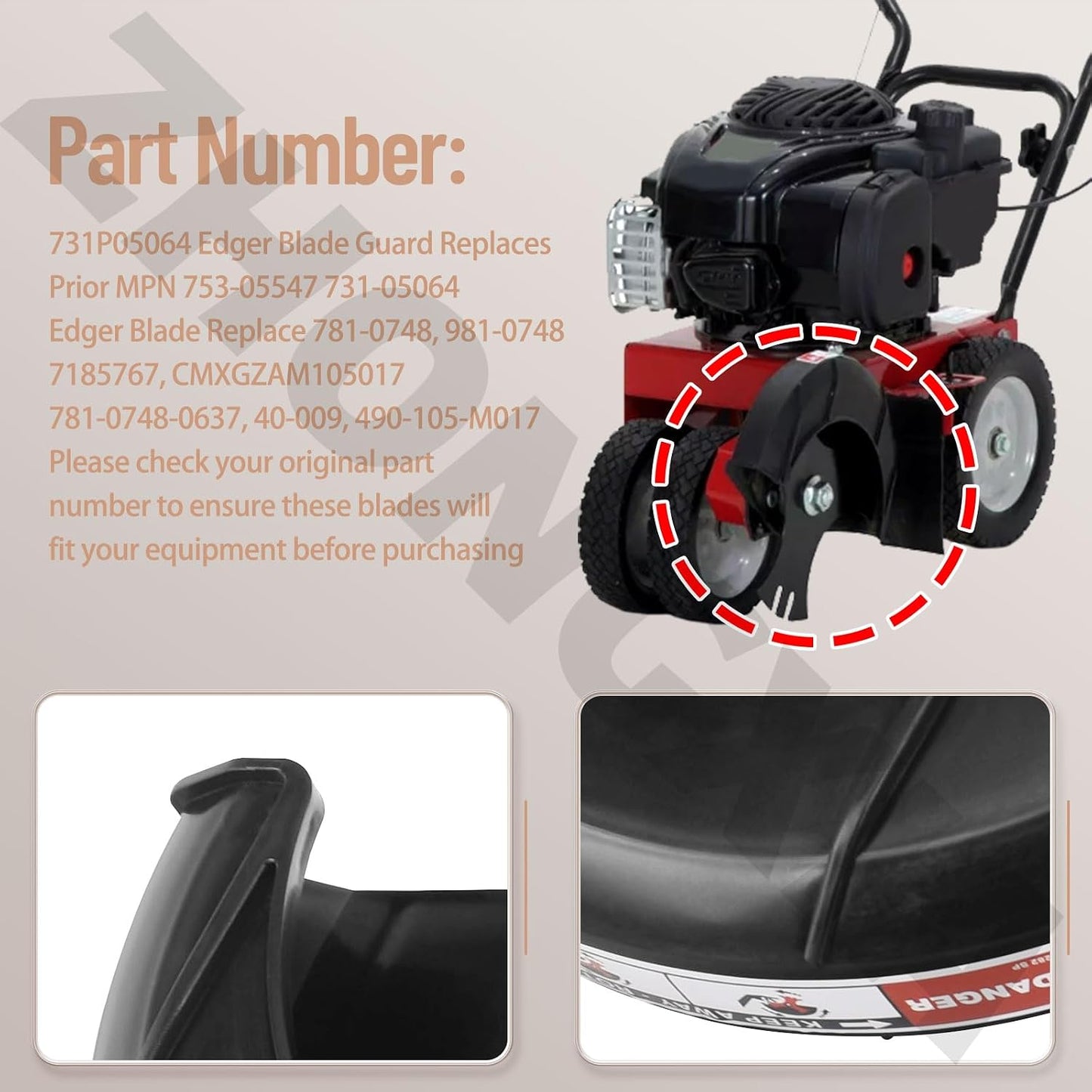 Protector cuchilla bordeadora con 2 cuchillas 781-0748-0637