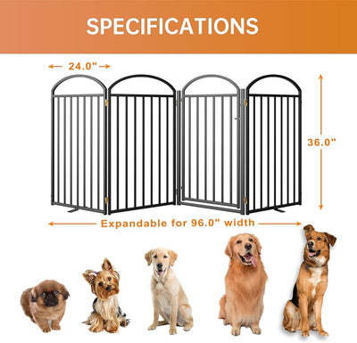 4 Paneles Valla Perros Metal Puerta 96" 36"