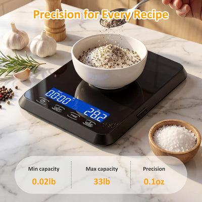 Báscula digital de cocina Letron para pan de masa madre 0.1 oz con 7 funciones