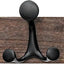 Perchero pared madera quemada 17" 3 ganchos triples