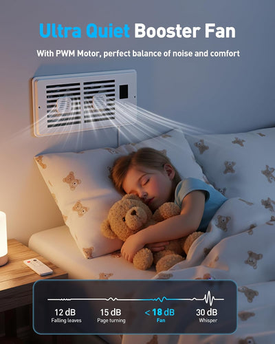 Ventilador registro 4x10 silencioso con termostato y control remoto