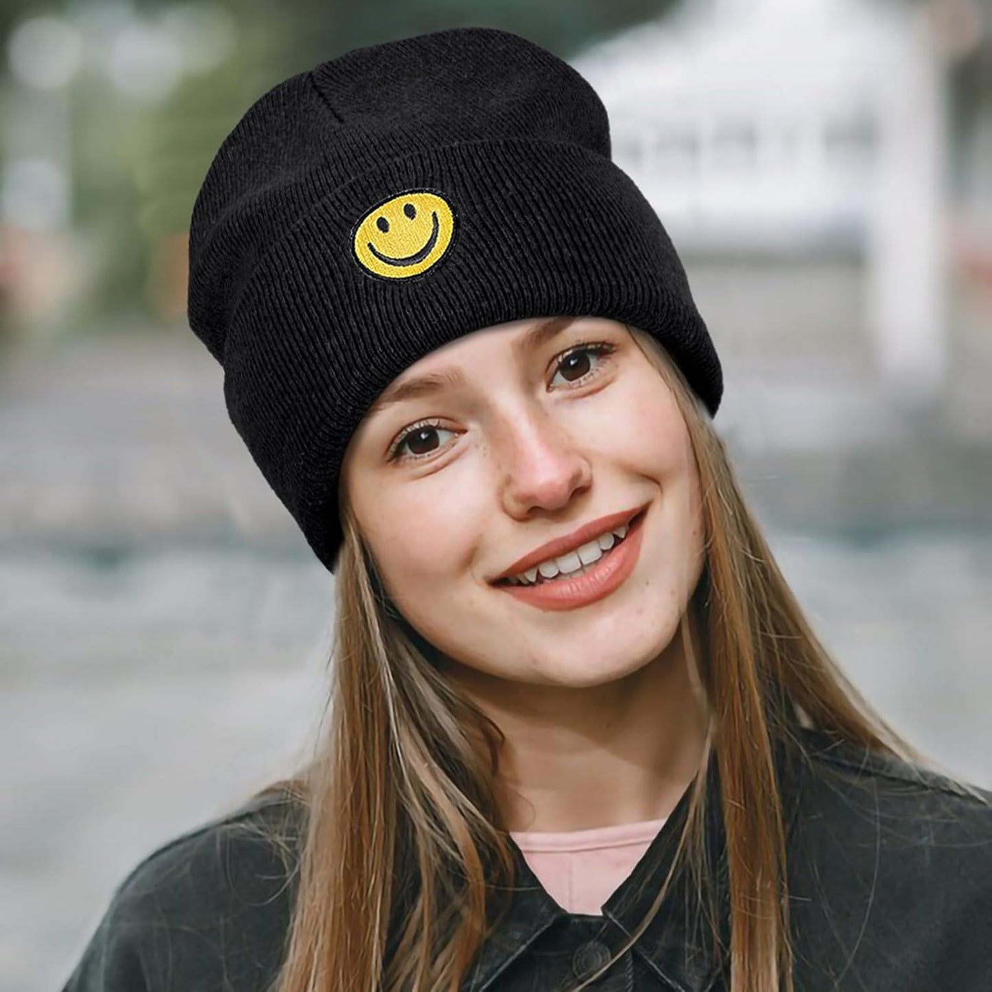 Gorro Invierno con Cara Sonriente para Mujer y Hombre