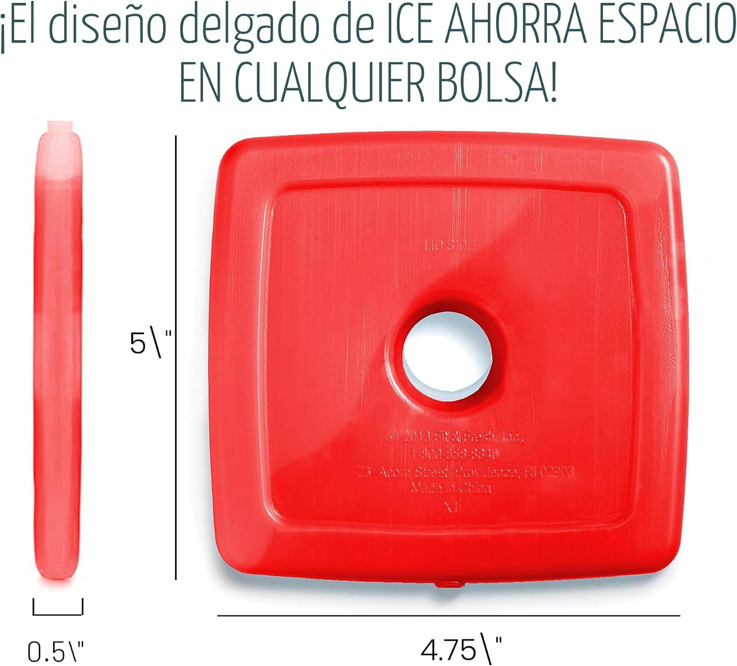 4 Pack Bolsas Hielo Reutilizables Ahorro Espacio