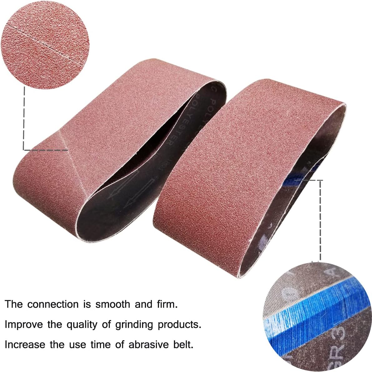 15 Correas Lijado 4x21pulg Grano 80-120 Alúmina