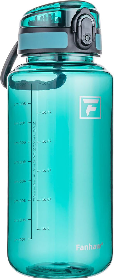 Botella agua Tritan transparente 32oz sin BPA tapa antipolvo