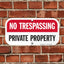 Letrero No Trespassing aluminio 6x12pulg