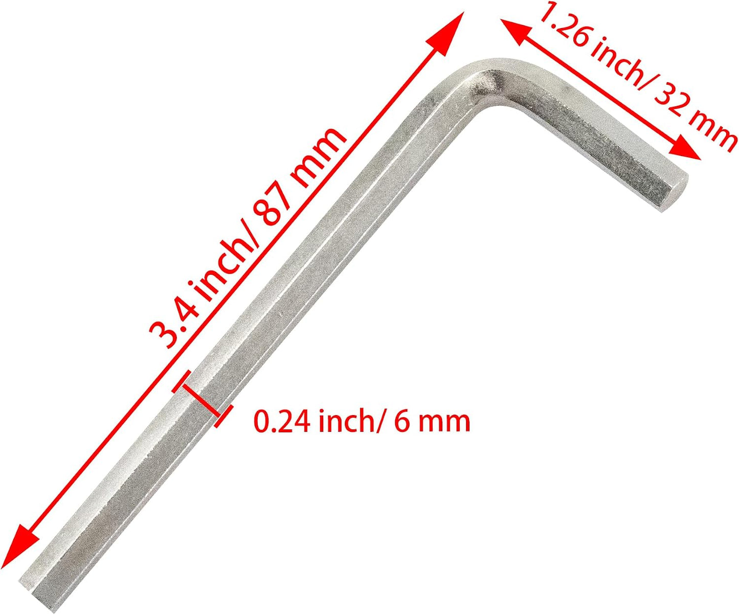 Llave Allen L 0.236pulg acero sólido 6 filos