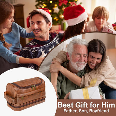Bolsa aseo personalizado para hombre cuero grabado