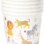 Vasos papel animales fiesta 8uds con popote