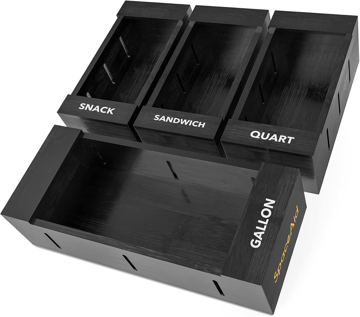 Organiz. cajón cocina bambú para bolsas 4 Uds