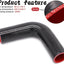 Acoplador codo 1.5" manguera silicona con abrazaderas T