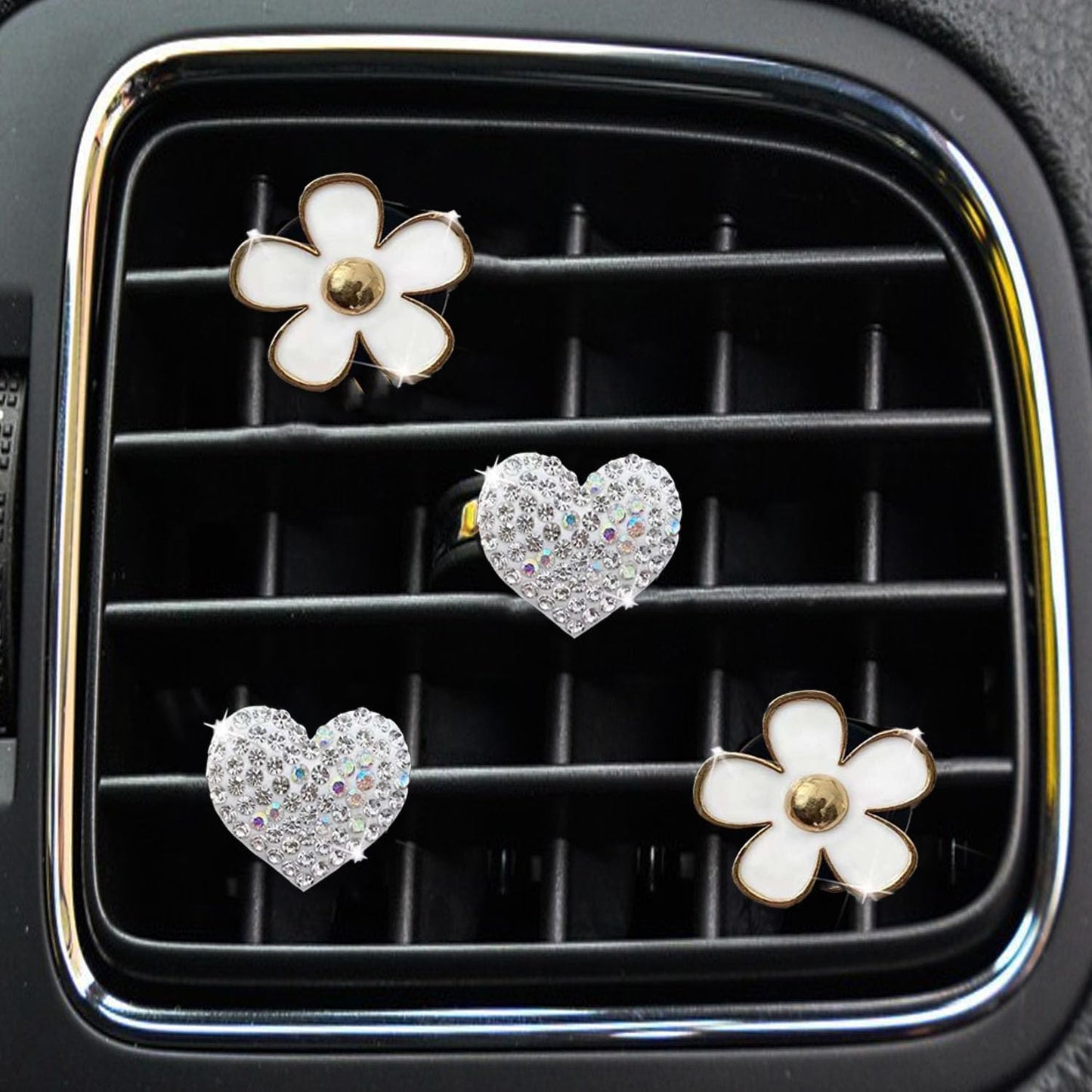 4 Clips Ventilación Coche con Fragancia Blanco