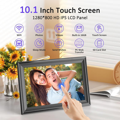 Marco foto digital 10.1pulg pantalla IPS HD 16GB montaje pared