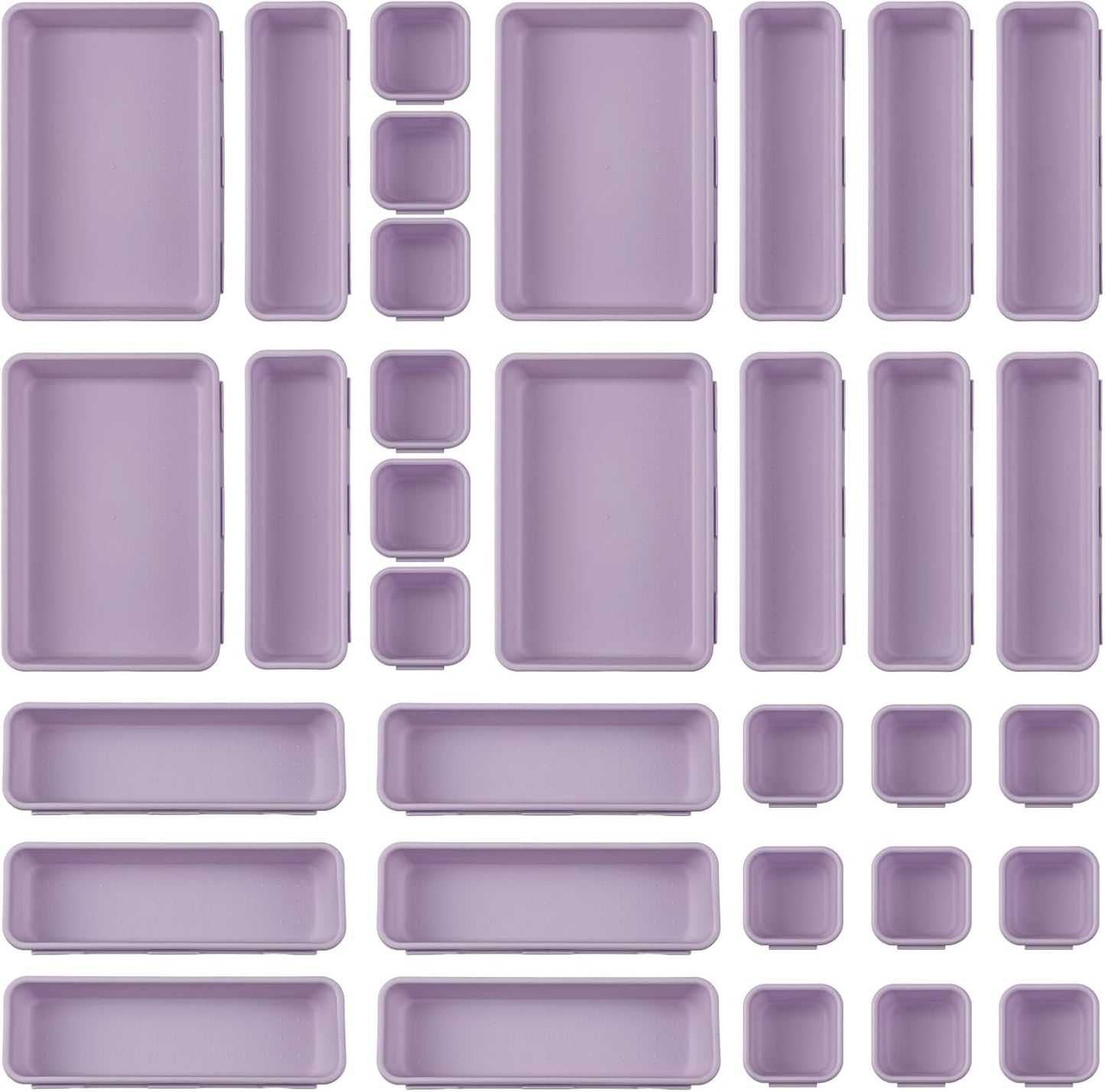 Organiz. cajones 32 pzas antiderrap morado