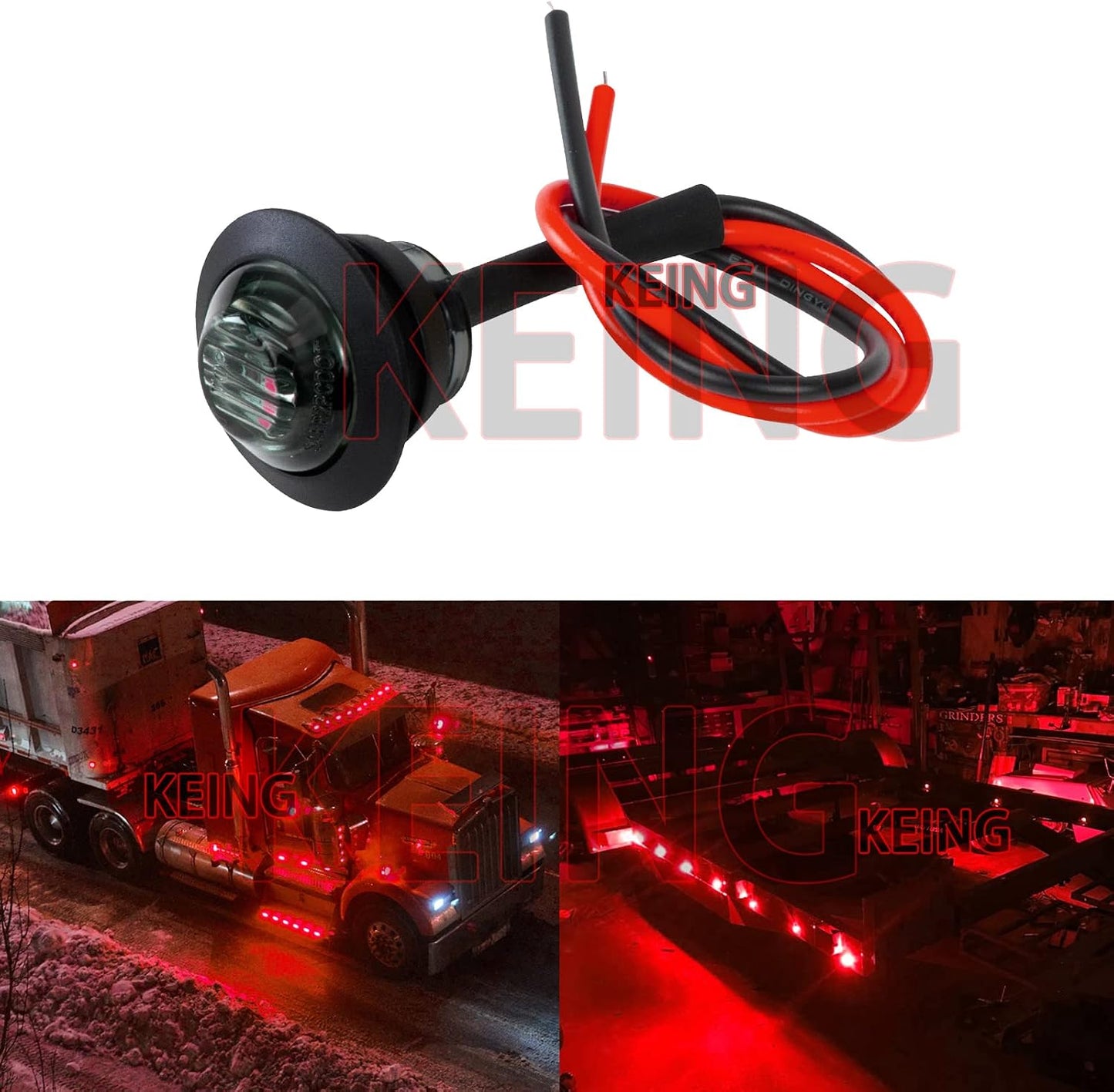 10 Luces LED Rojas 12V Impermeables para Remolque