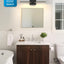 Lámpara baño moderna 24pulg LED negras sobre espejo