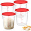 4 Recipientes 4qt Almacenamiento Pan Harina Rojo