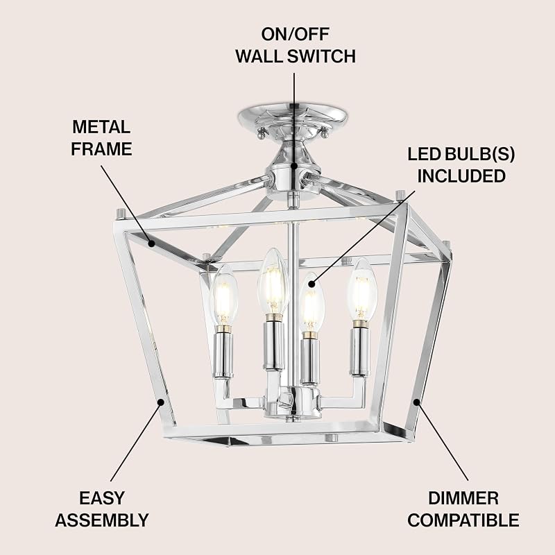 Farol techo 12" 4 luces LED estilo pagoda cromado
