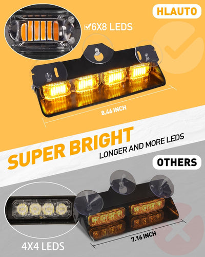 Luces estroboscópicas ámbar para salpicadero camión