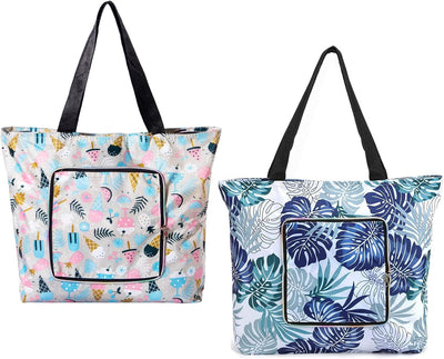 2 bolsas compras reutilizables plegables impermeables