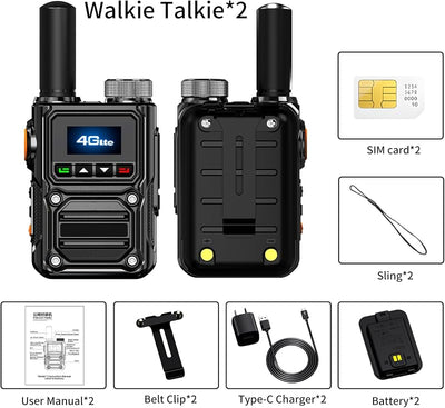 Walkie Talkies con SIM 2uds batería 5000mAh seguridad