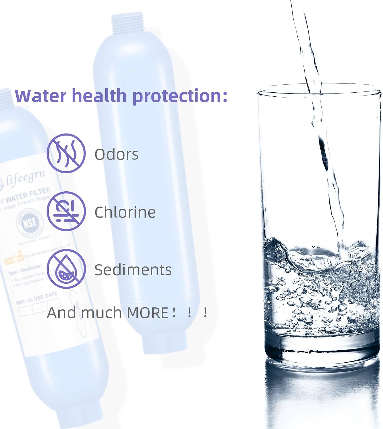 Filtro agua RV reduce cloro sedimentos azul 2 Pzas